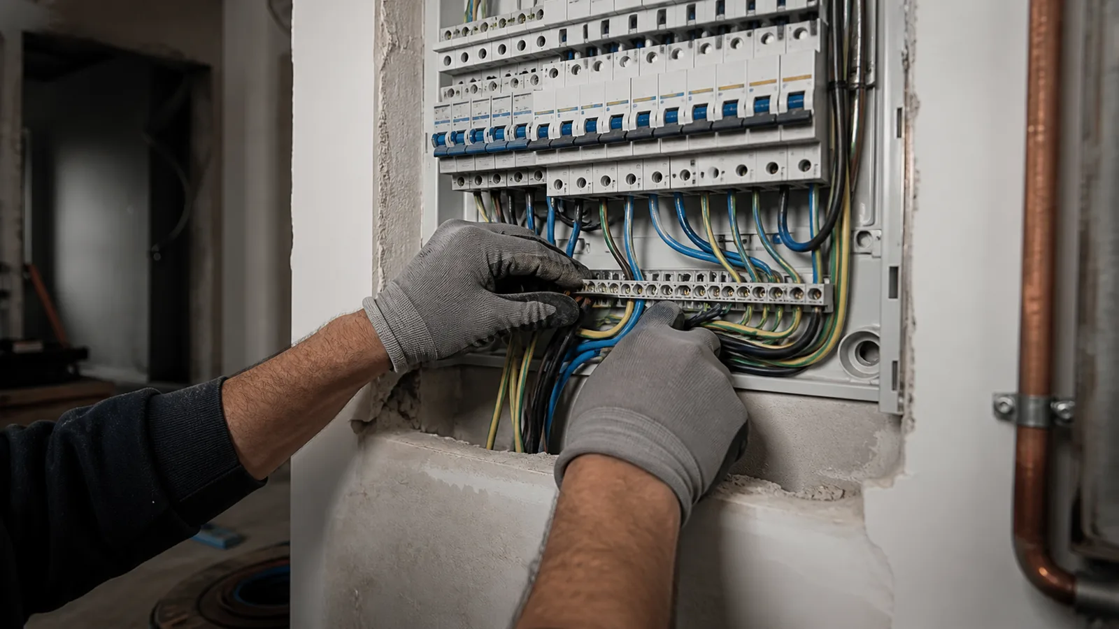 Trabajo sobre líneas y protecciones de un cuadro eléctrico